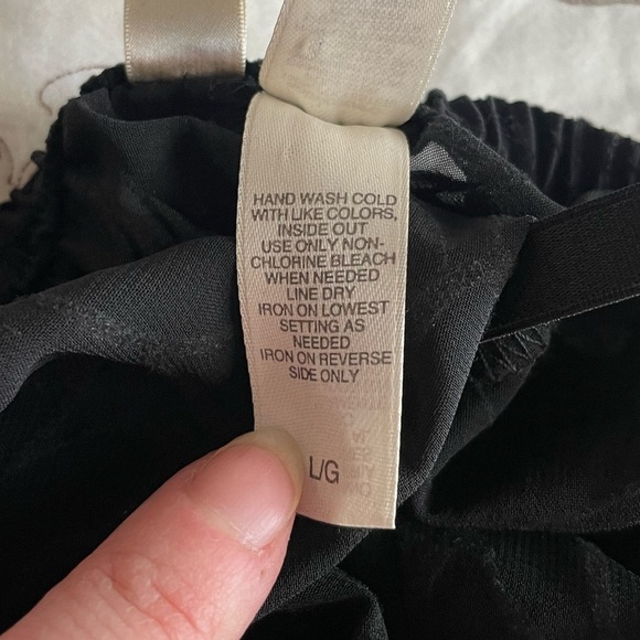 Ambrielle Black Velvet Floral Burnout Babydoll Sheer Slip Dress Top Large Goth - Picture 7 of 9